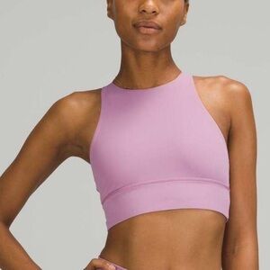 Lululemon- Fuscia Purple High Neck Cropped Workout Tank Sports Bra